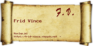 Frid Vince névjegykártya